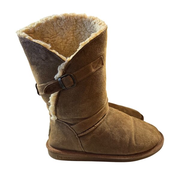 Bearpaw Womens Shearling-Lined Suede Boots Size 10 Brown - Picture 3 of 7